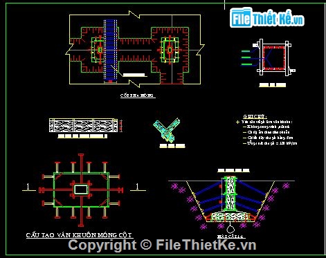 biện pháp thi công móng,bản vẽ biện pháp thi công,Bản vẽ thi công